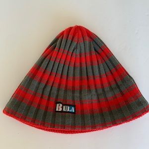 Bula Red/Gray Striped Beanie
